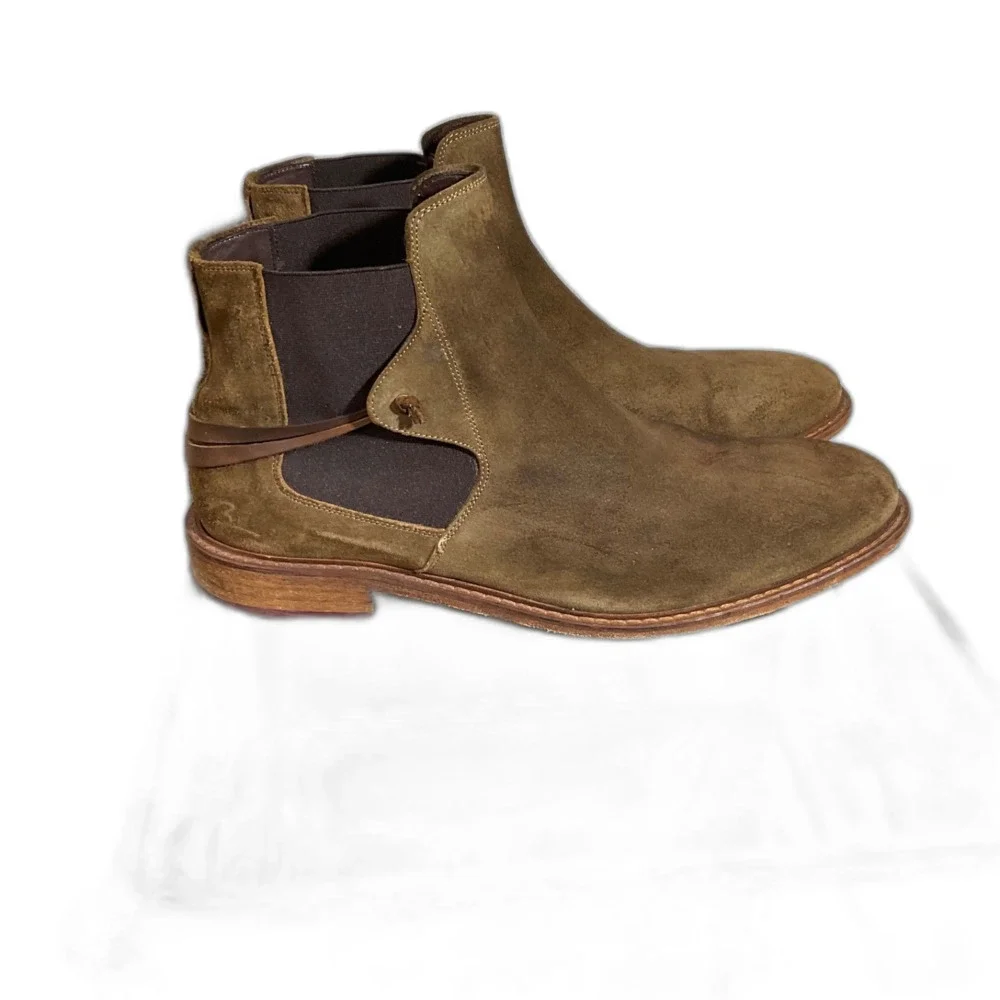 BACCO‎ BUCCI Men's Shoes Italian Leather Chelsea Harness Boots Size 11.5 Brown